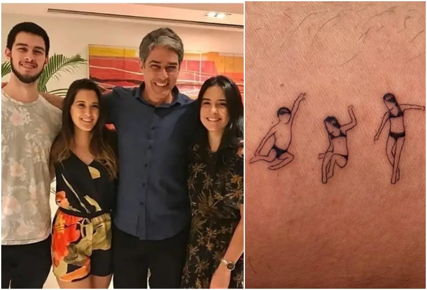 Pai de trigêmeos, William Bonner faz tatuagem dos filhos e explica escolha - Foto