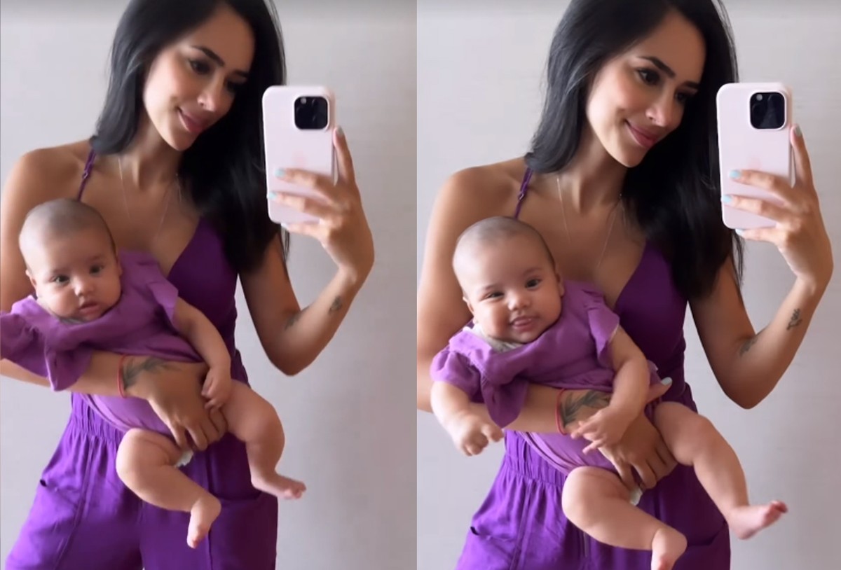 Bruna Biancardi encanta fãs ao combinar look monocromático com Mavie