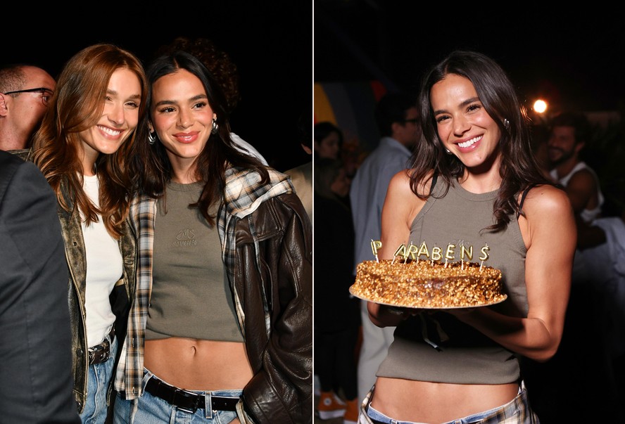Sasha Meneghel e Bruna Marquezine curtem show de Caetano juntas no Rio e  atriz ganha bolo pelos 30 anos