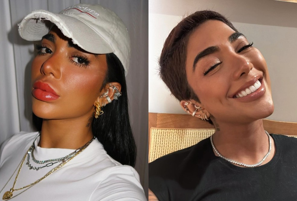 Dhiovanna Barbosa antes e depois — Foto: Reprodução/Instagram