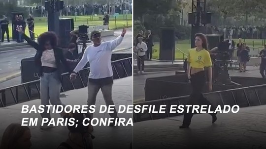 Taís Araujo 'vibrando', camisa do Brasil e mais; veja bastidores de desfile com celebridades na França