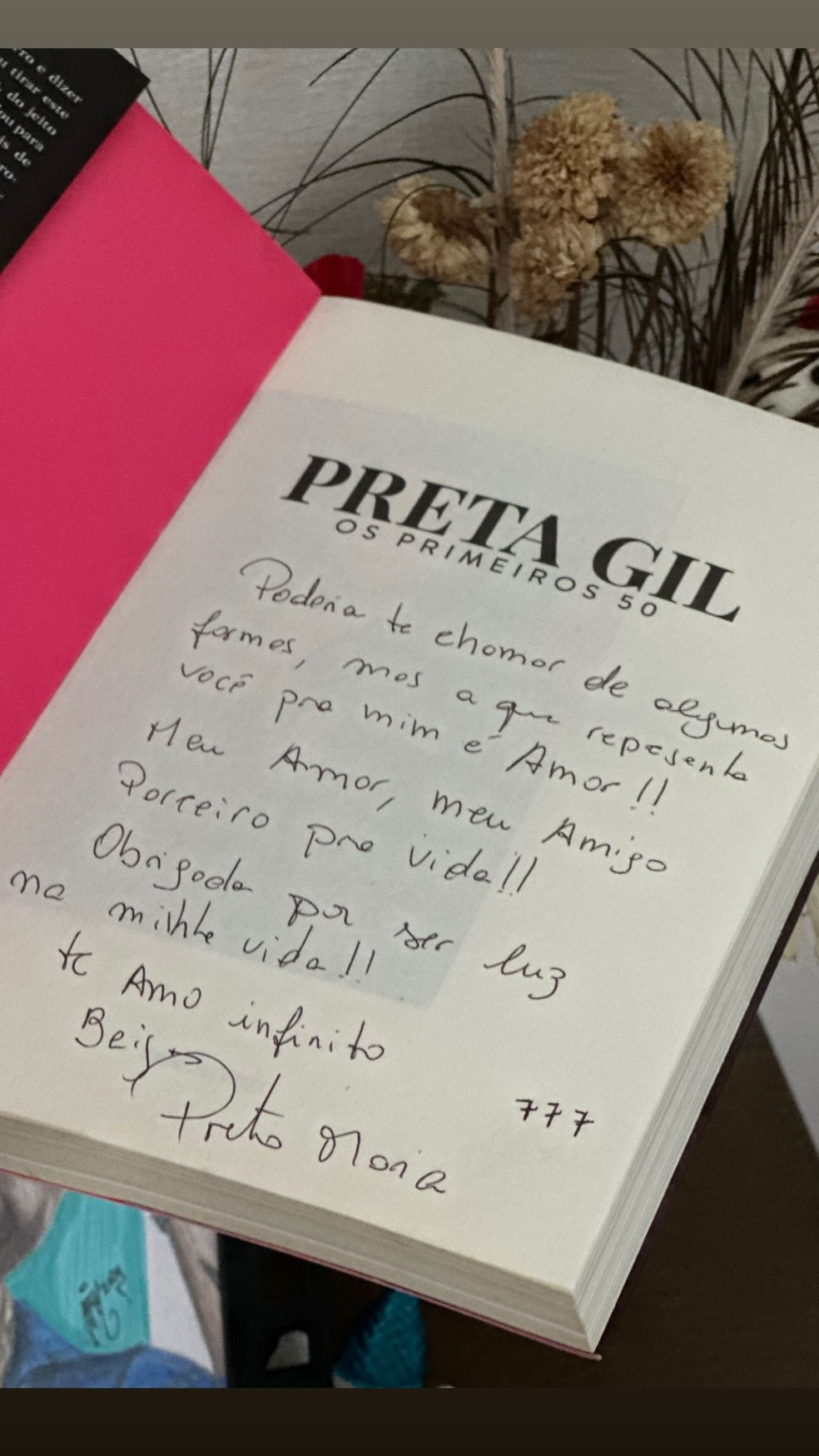 O Kannalha revela dedicatória de Preta Gil — Foto: Reprodução/Instagram