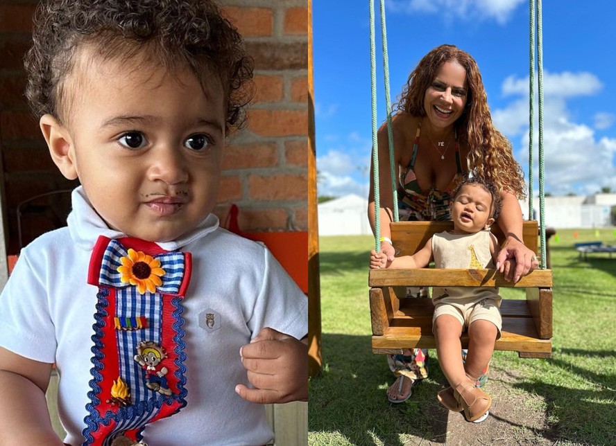 Viviane Araujo comemora nove meses do filho Joaquim