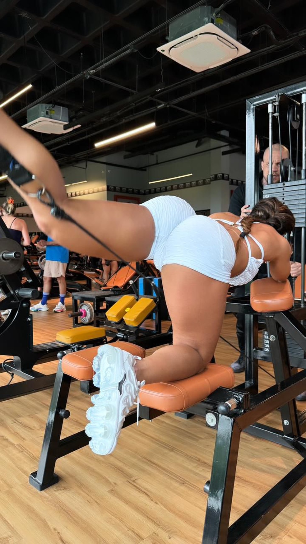 Mulher Melão mostra treino — Foto: Divulgação