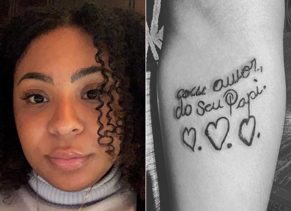 Celeste Nascimento mostra tatuagem que fez para o pai, Pelé — Foto: Reprodução Instagram