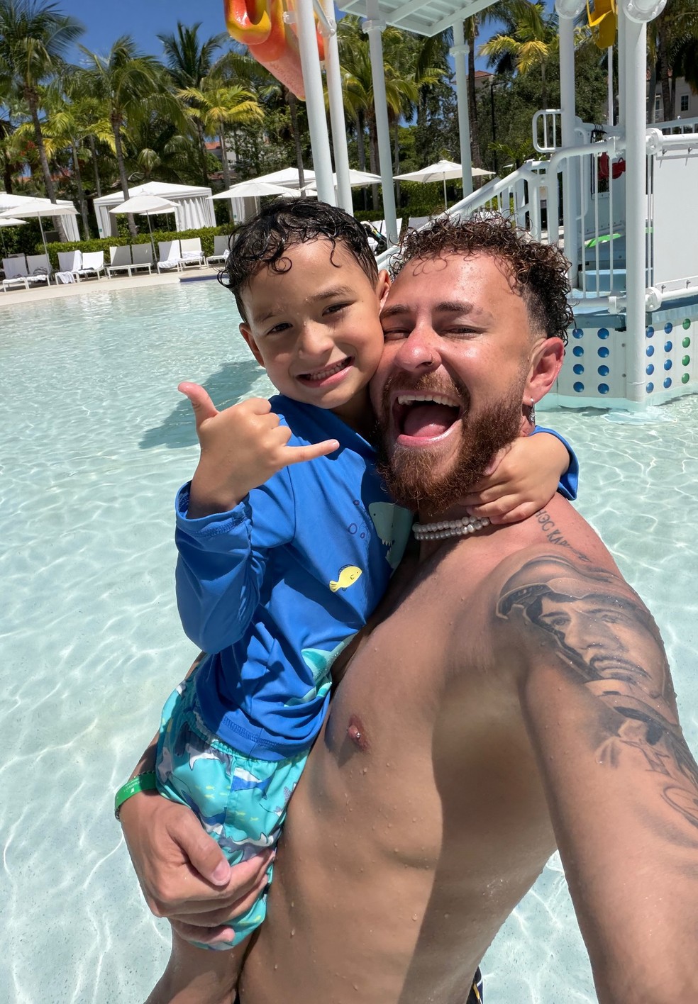 Ex-casal, Bianca Andrade e Fred Bruno curtem Miami com o filho, Cris — Foto: Reprodução/Instagram