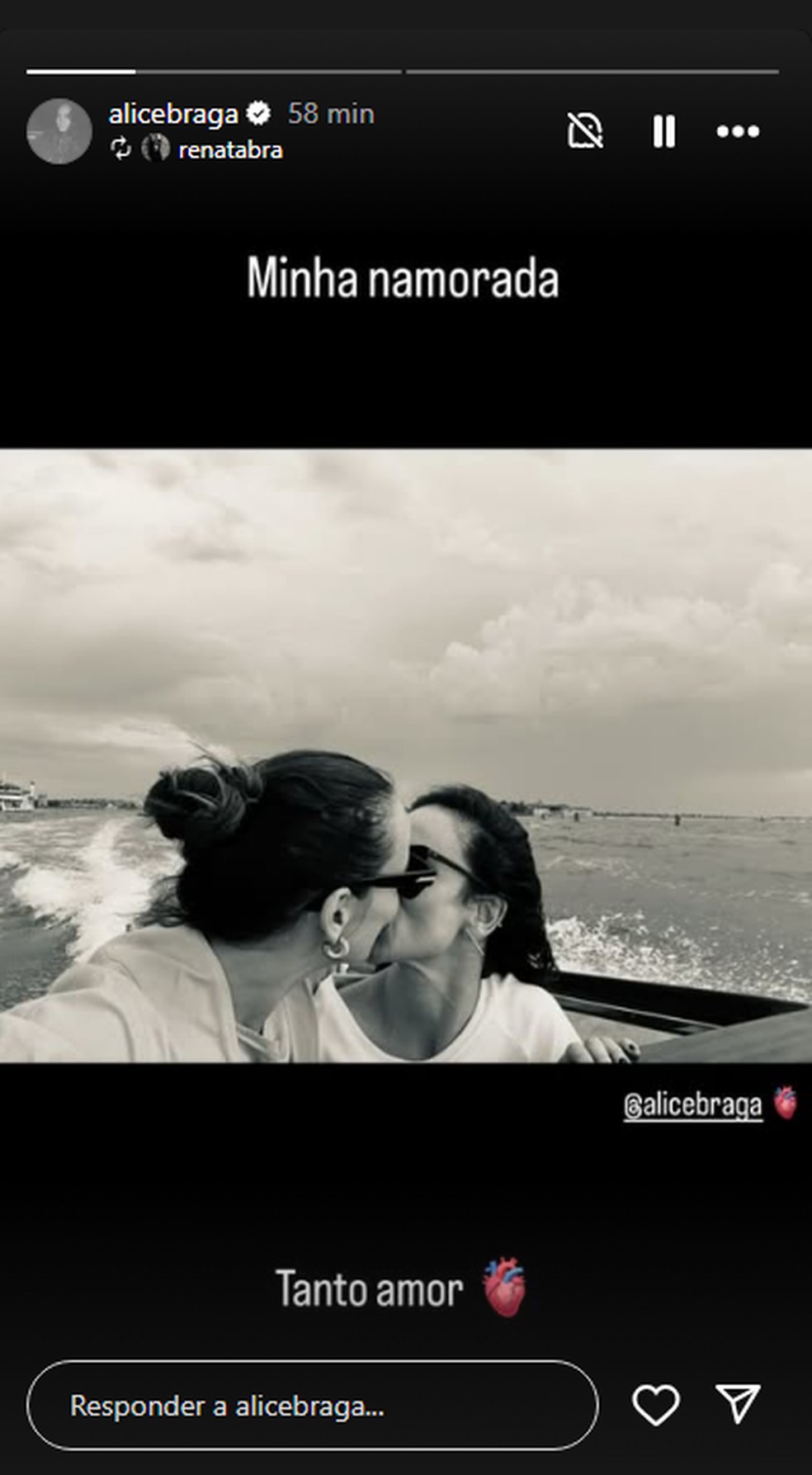 No Dia dos Namorados, Alice Braga e Renata Brandão trocam declaração de ...