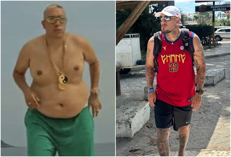 Antes e depois de MC Binn — Foto: Reprodução/Instagram