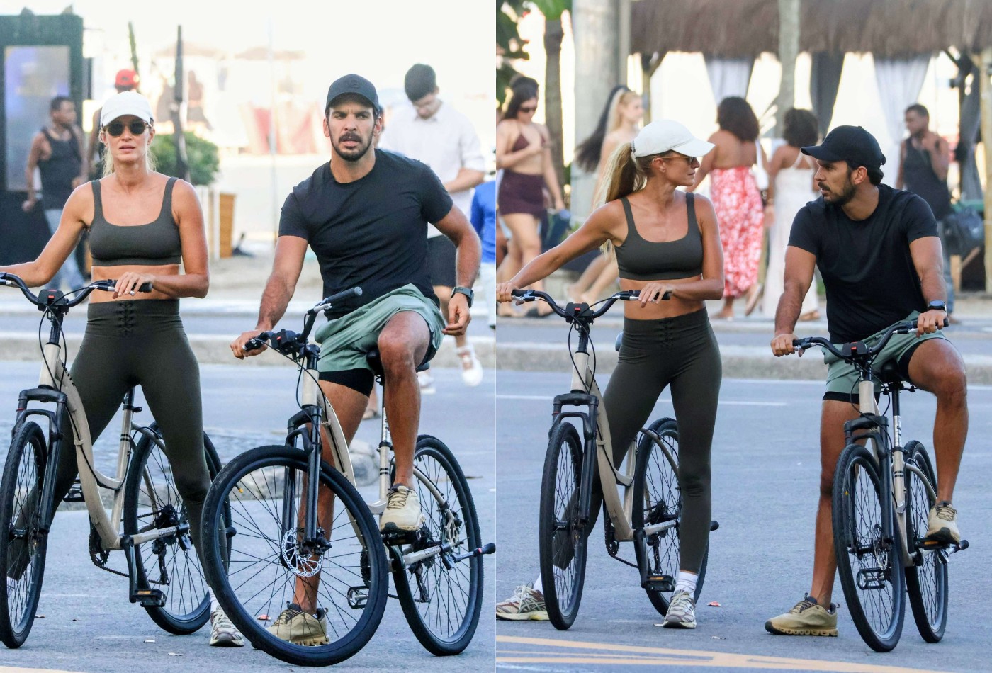 Gisele Bündchen pedala pela orla do Rio ao lado de Joaquim Valente; fotos e vídeo