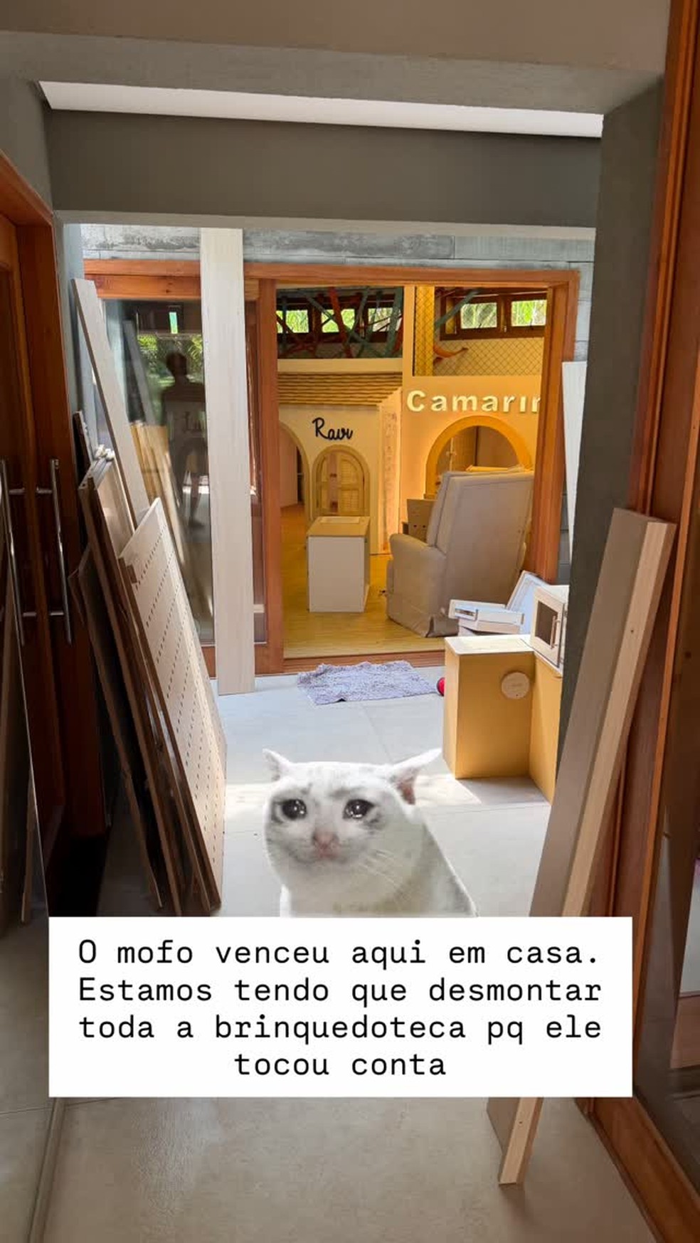 Viih Tube e Eliezer precisam desmontar brinquedoteca dos filhos após mofo tomar conta do espaço — Foto: Reprodução/Instagram