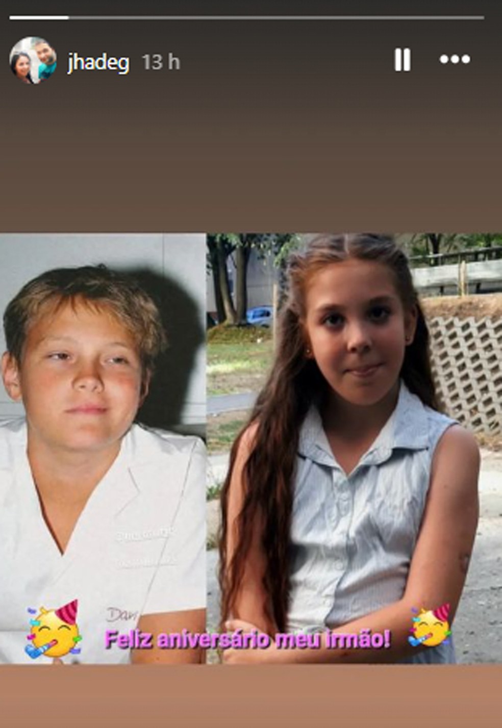 Modelo húngara Gabriella Gaspar usa foto da sua suposta filha de Neymar para parabenizar Davi Lucca — Foto: Reprodução/Instagram