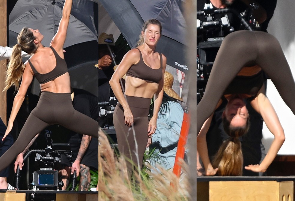 Gisele B&uuml;ndchen exibe elasticidade impressionante e barriga negativa em ensaio na praia &mdash; Foto: The Grosby Group
