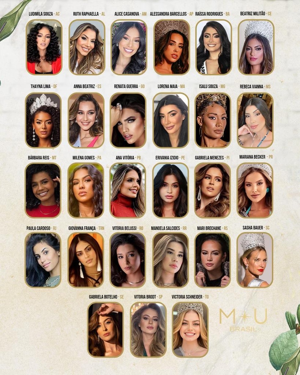 Conheça as 27 misses que concorrem ao Miss Universo Brasil 2023  — Foto: Divulgação