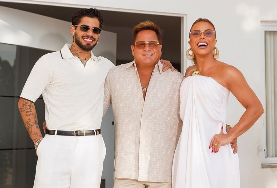 Zé Felipe, Leonardo e Poliana Rocha — Foto: Reprodução Instagram