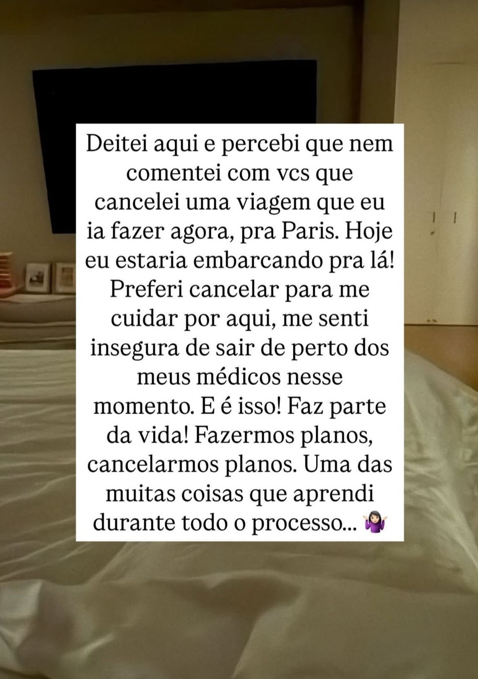 Story de Fabi Justus &mdash; Foto: Reprodu&ccedil;&atilde;o/Instagram