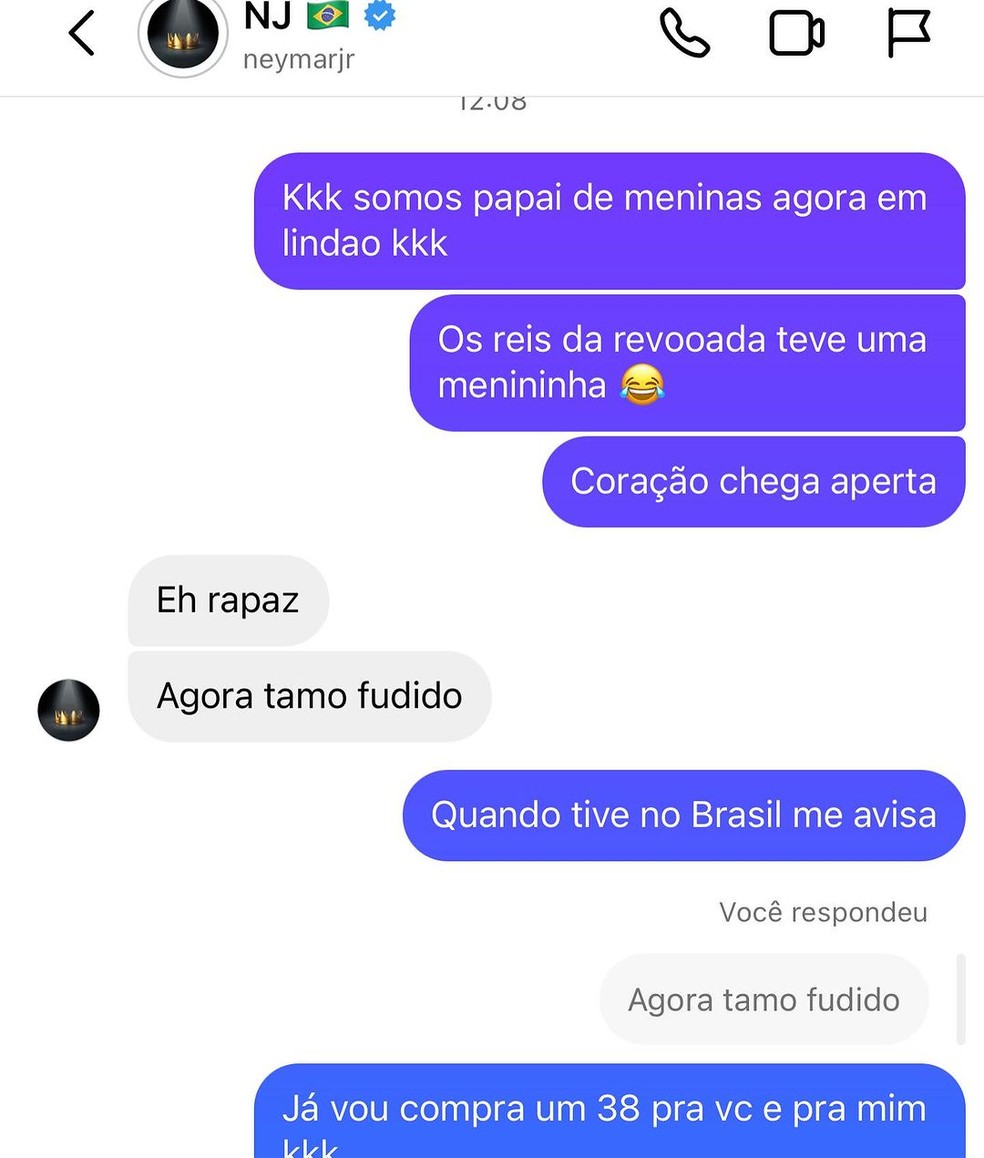 MC Ryan conversou com Neymar sobre as filhas dos dois — Foto: Reprodução: Instagram