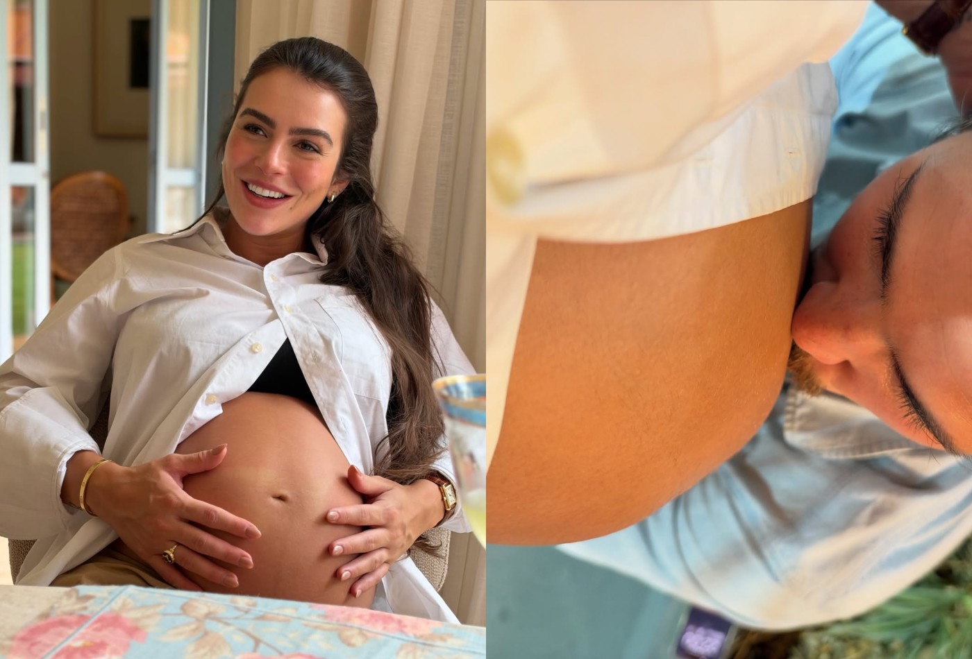 Grávida de 30 semanas, Mari Saad mostra registros com Rômulo Arantes Neto e fala da chegada do bebê