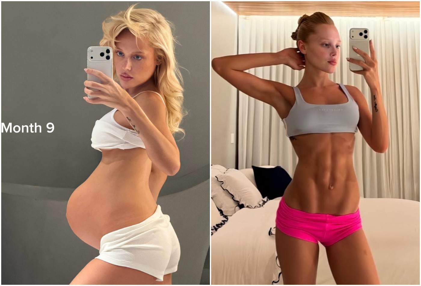 Malu Borges exibe shape 3 meses após dar à luz e fala de treinos: 'Ninguém faz por mim'