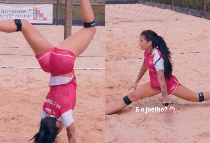 Ginasta? Ana Castela surpreende ao realizar acrobacias durante futevôlei; vídeo!
