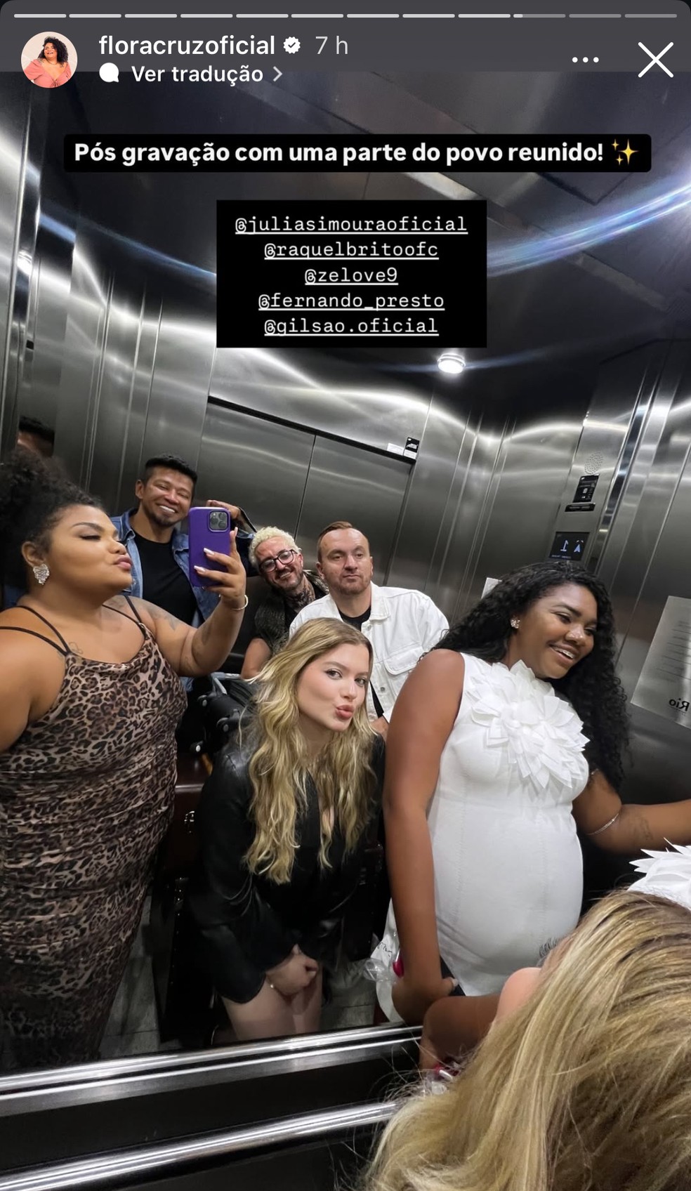 Flora Cruz, Zé Love, Fernando Presto, Gilson Oliveira e Raquel Brito — Foto: Reprodução/Instagram