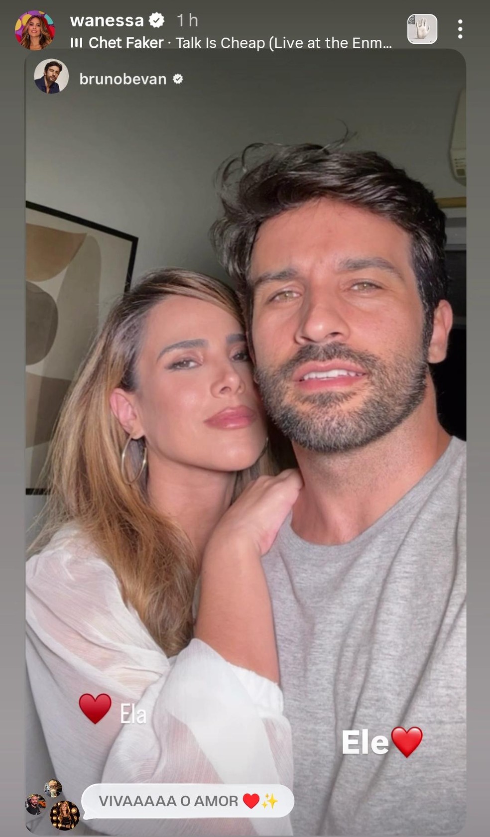 Wanessa e Bruno Bevan — Foto: Reprodução/Instagram