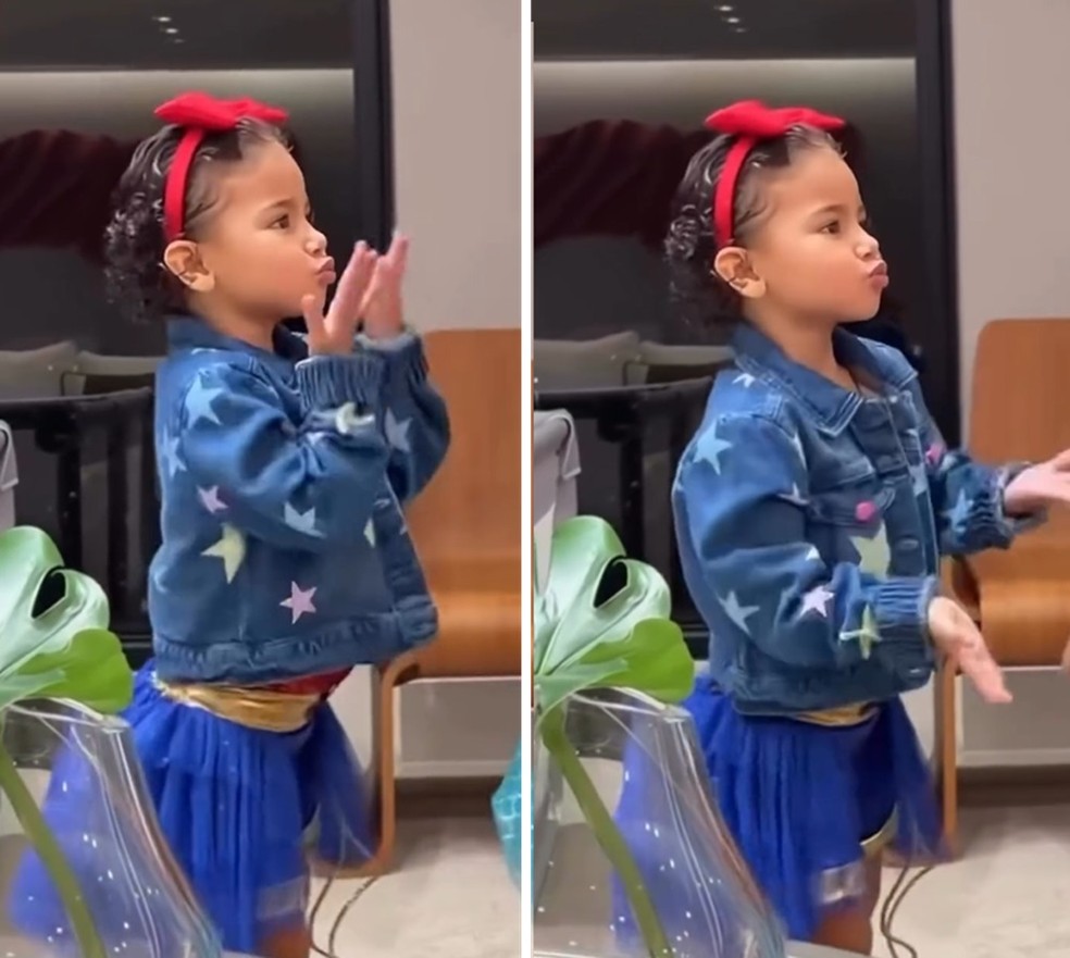 Mavie solta beijinhos ao vento — Foto: Reprodução/Instagram