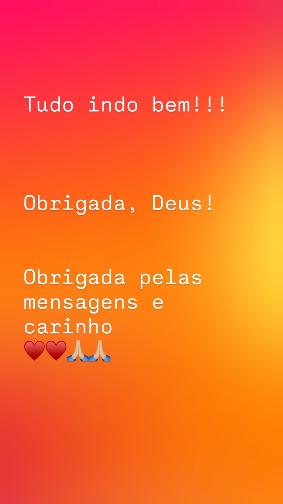 Luciana Cardoso atualiza fãs sobre estado de saúde de Faustão — Foto: Reprodução Instagram