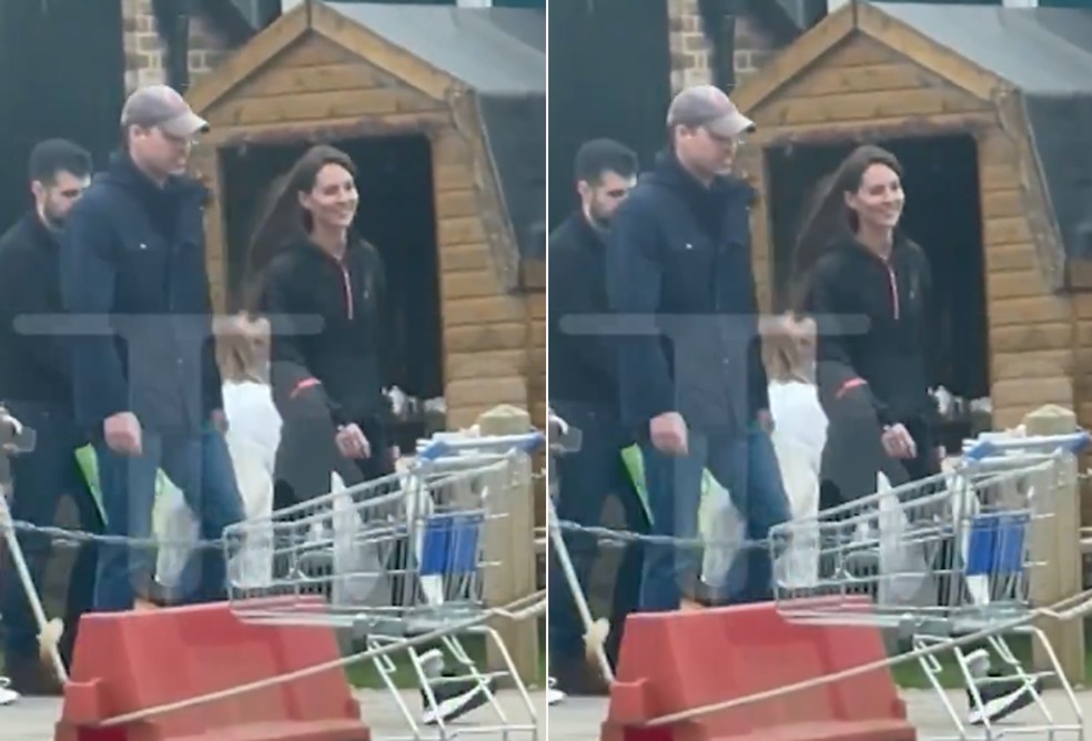 Kate Middleton é vista com príncipe William após meses afastada do público — Foto: Reprodução