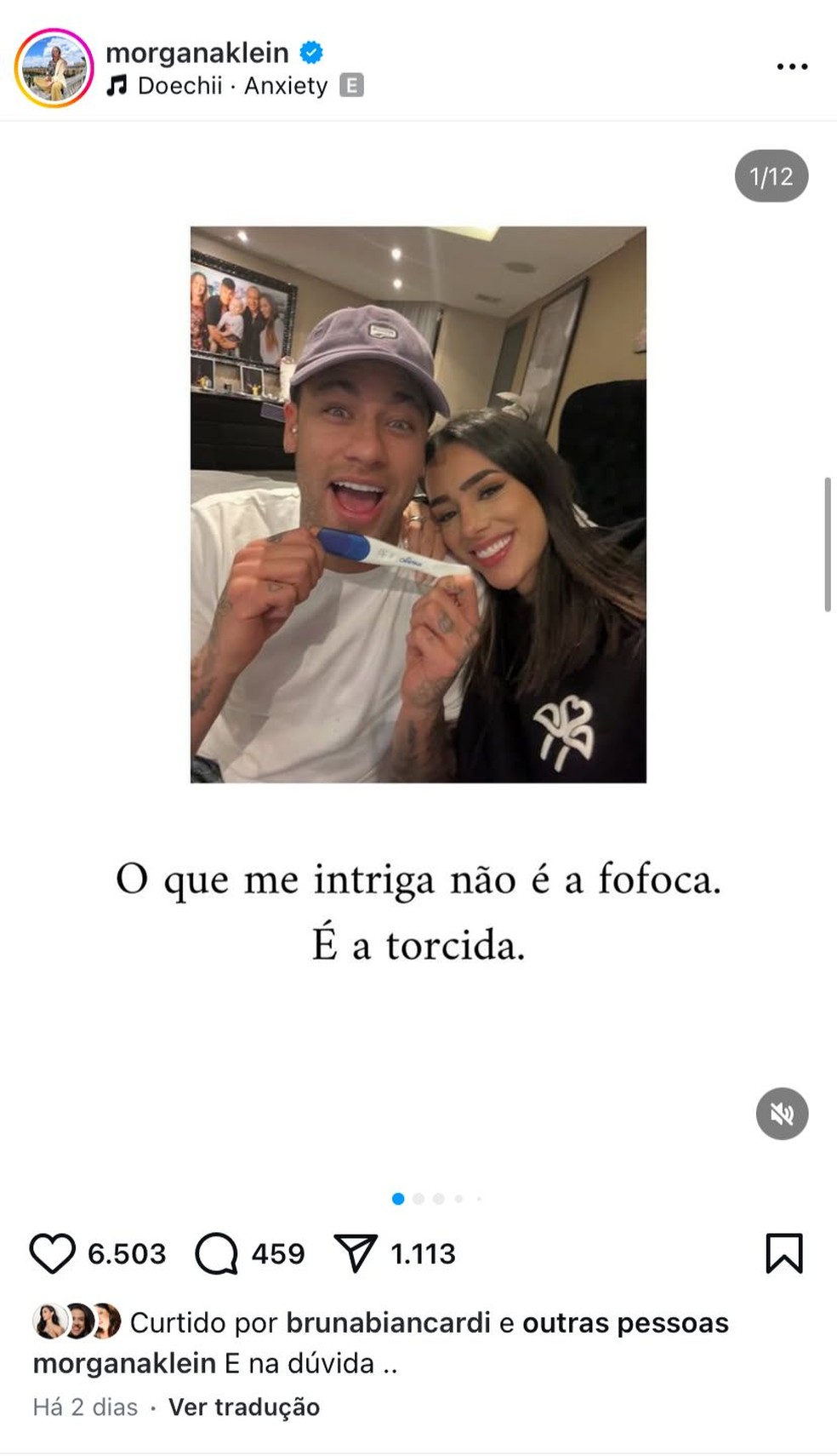 Post curtido por Bruna Biancardi — Foto: Reprodução | Instagram