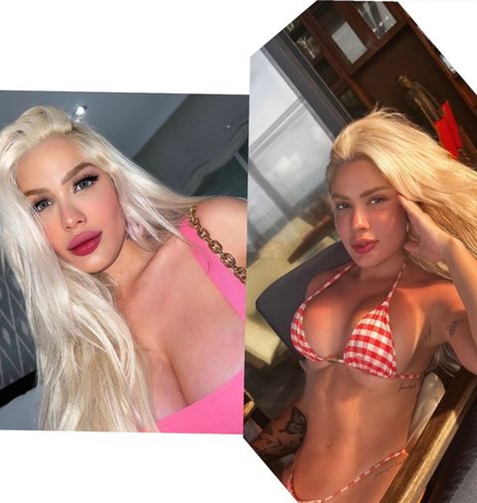 Karoline Lima antes e depois de plsticas nos seios  Foto: Reproduo/Instagram
