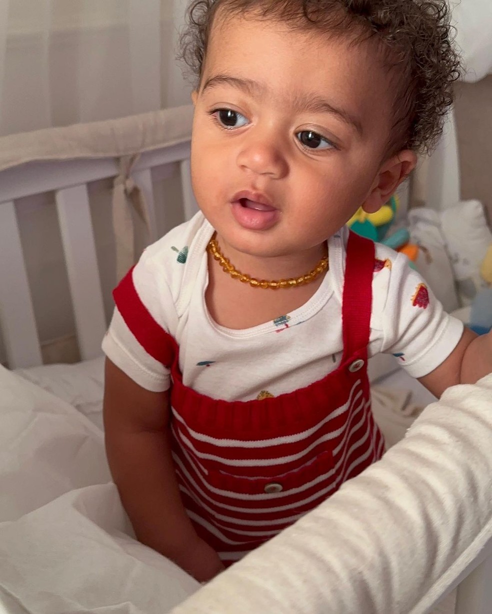 Viviane Araujo comemora nove meses do filho Joaquim — Foto: Reprodução/Instagram