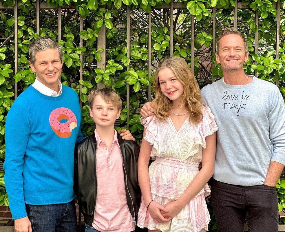 David Burtka, Neil Patrick Harris e os filhos — Foto: Instagram 