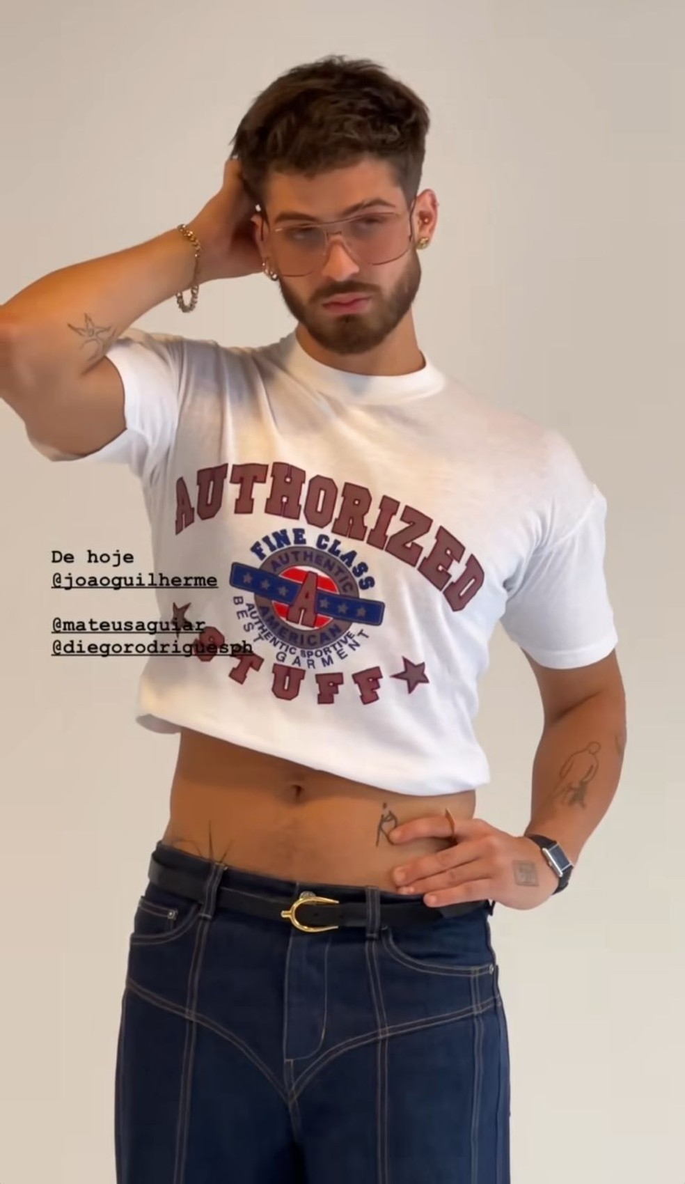 João Guilherme repete cropped que o fez ser atacado na web