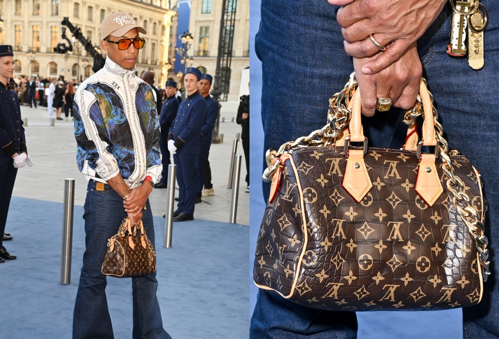 Pharrell Williams usa bolsa mais cara do mundo de R 4 6 milhoes