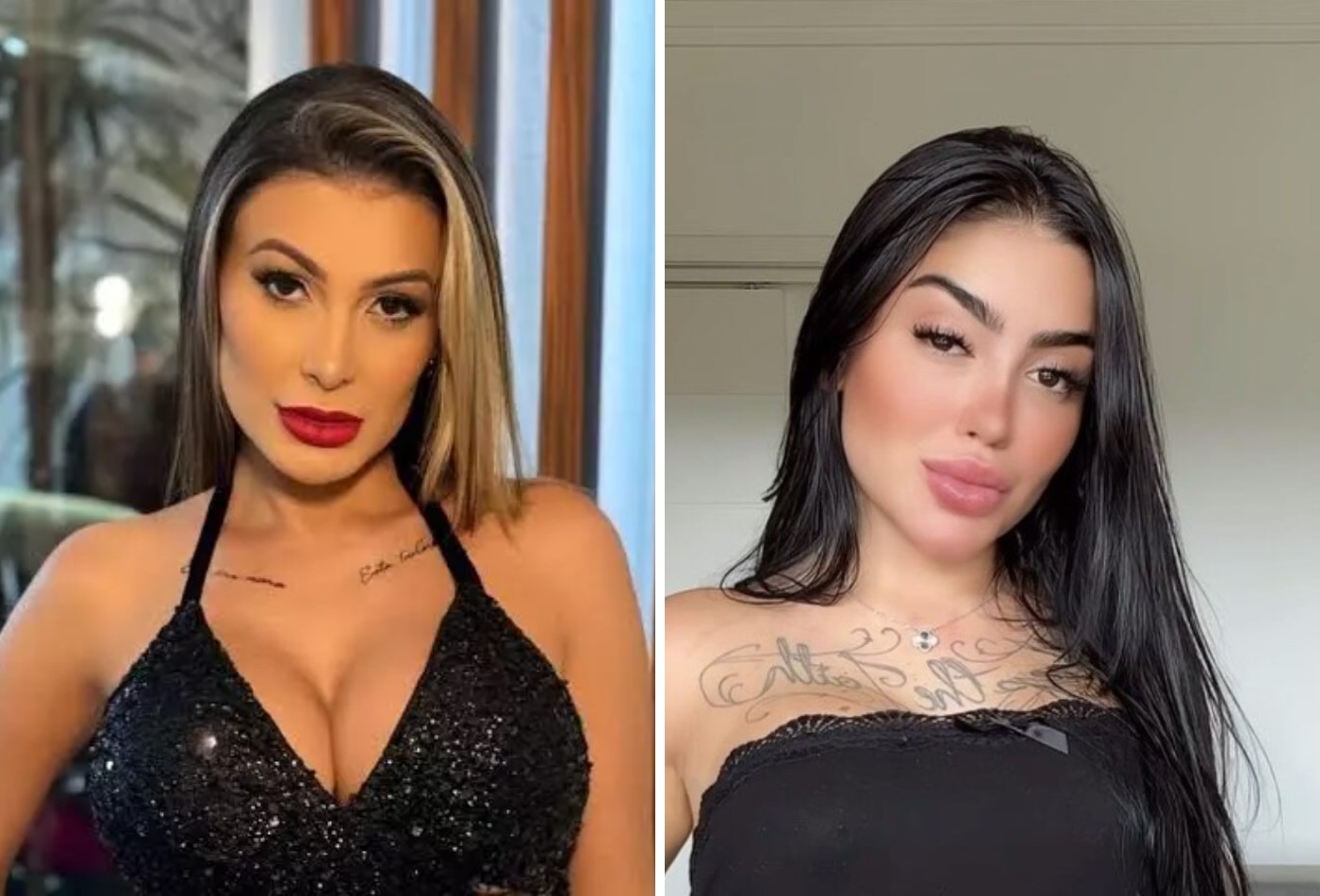 Bebida na cara, agarrões e cabelo arrancado com a boca: Andressa Urach e MC Mirella se agridem em festa