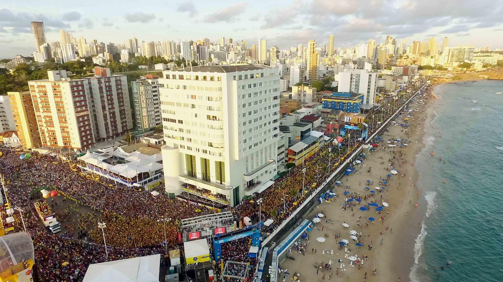 Salvador Carnival Brazil street festival Barra aerial