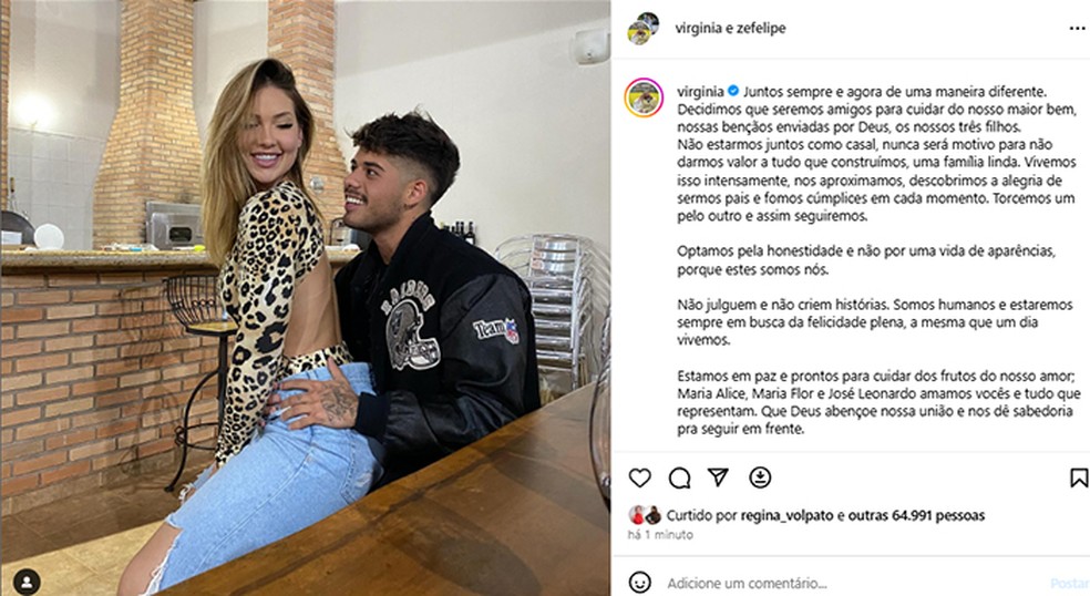 Motivo da separação de Zé Felipe e Virginia Fonseca vem à tona, diz  colunista; confira!