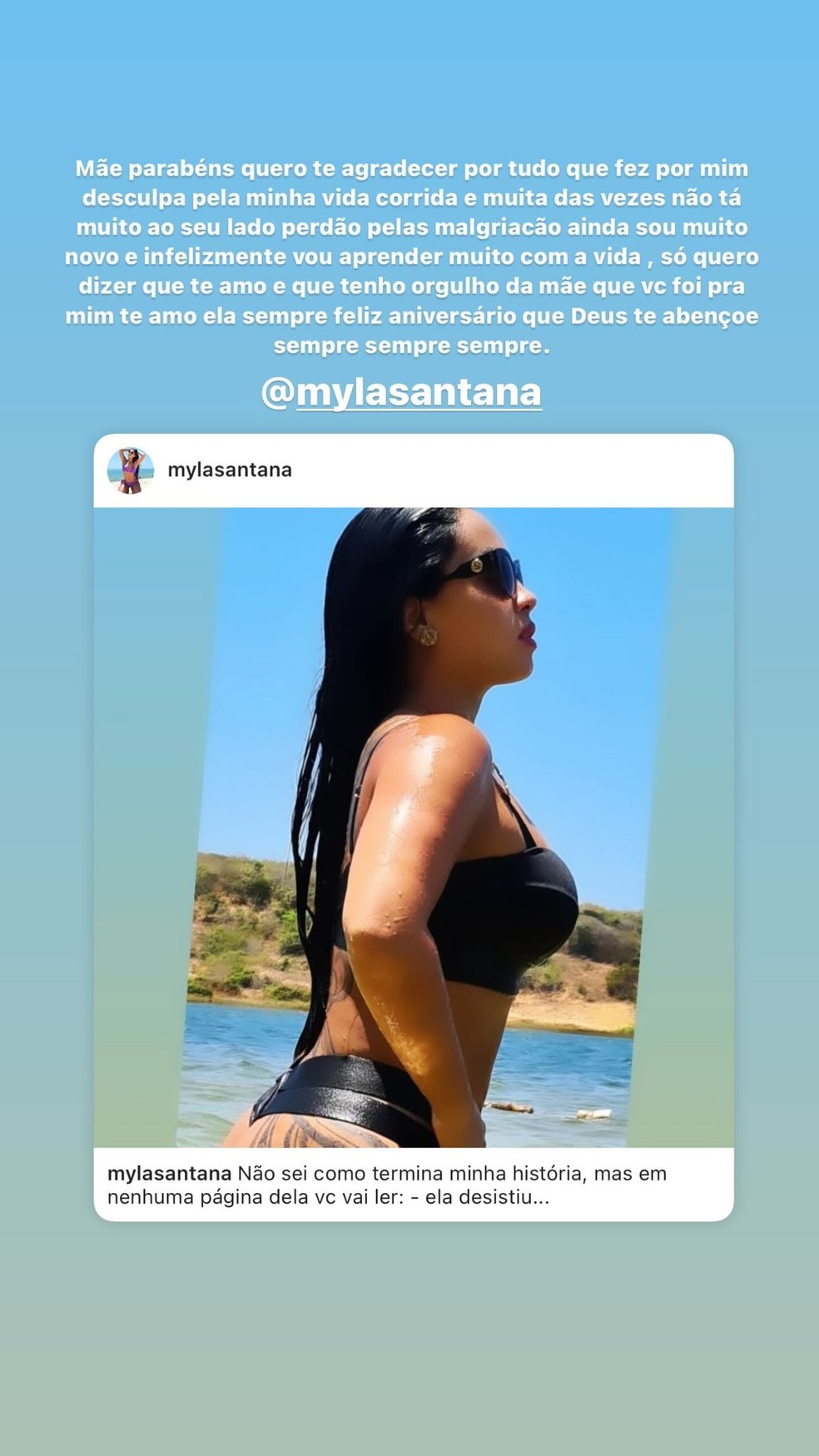 MC Ryan SP parabenizou a me, Myla Santana  Foto: Reproduo/Instagram