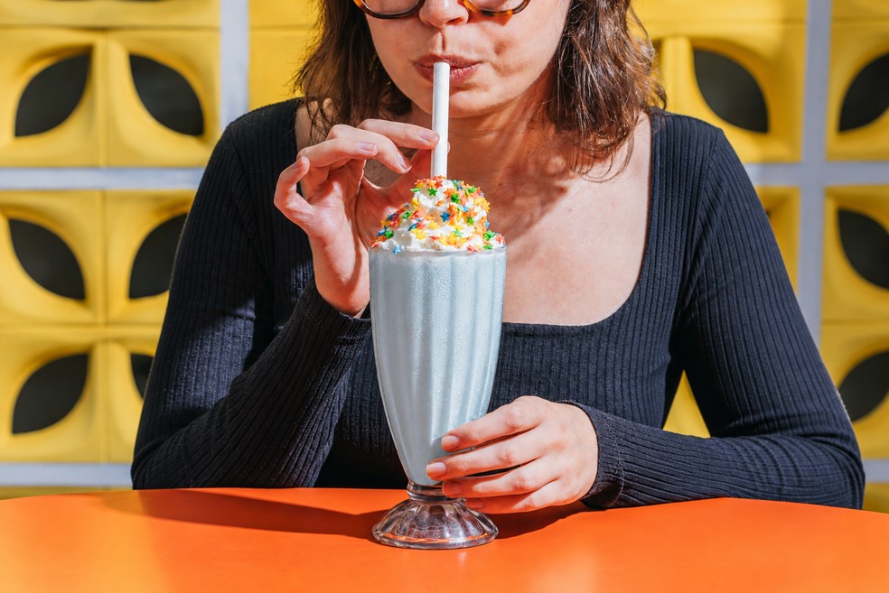 Milk Shake Céu Azul da Lanchonete da Cidade — Foto: Bruno Geraldi
