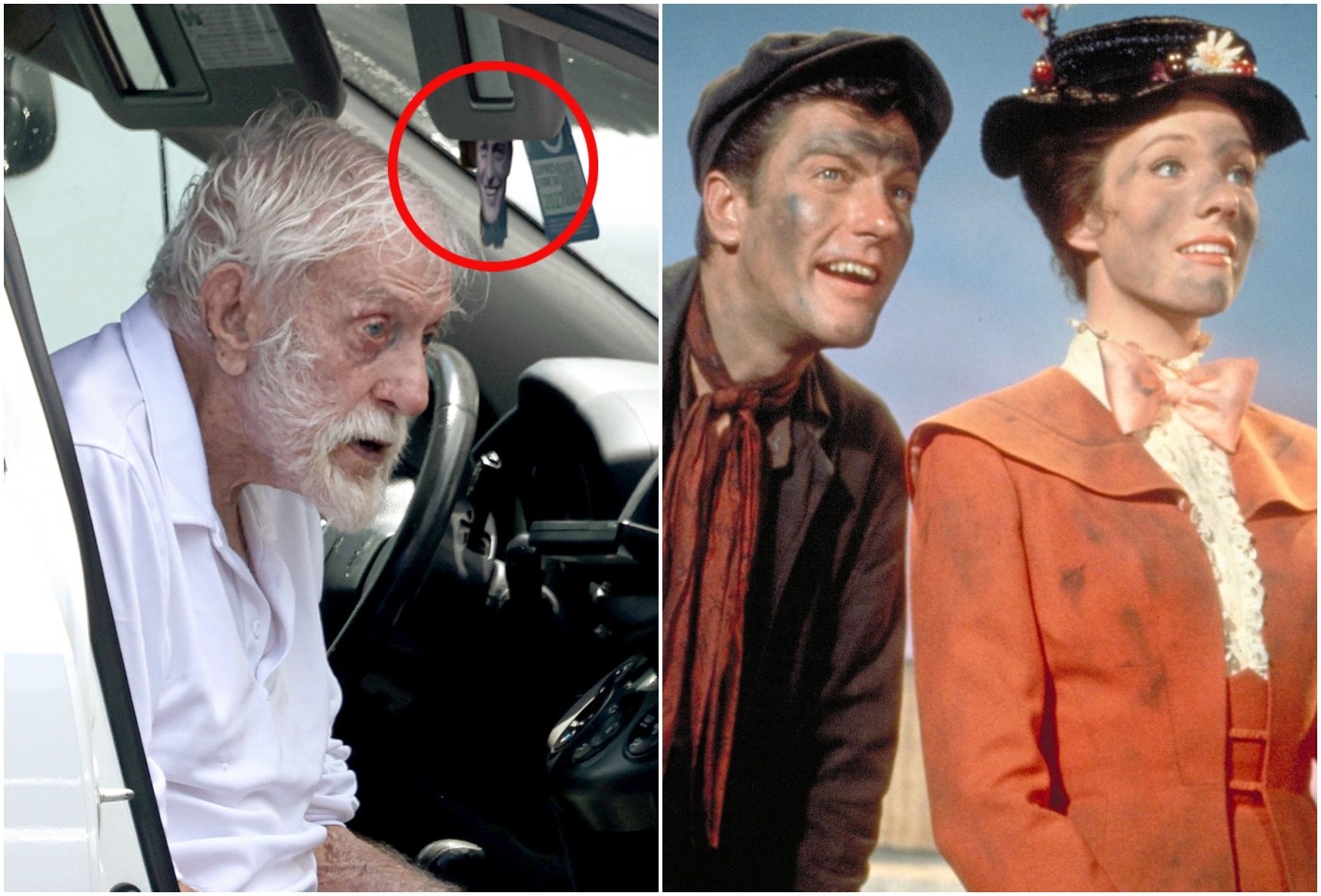 Aos 100 anos, astro de 'Mary Poppins' passeia com esposa e detalhe em carro chama atenção