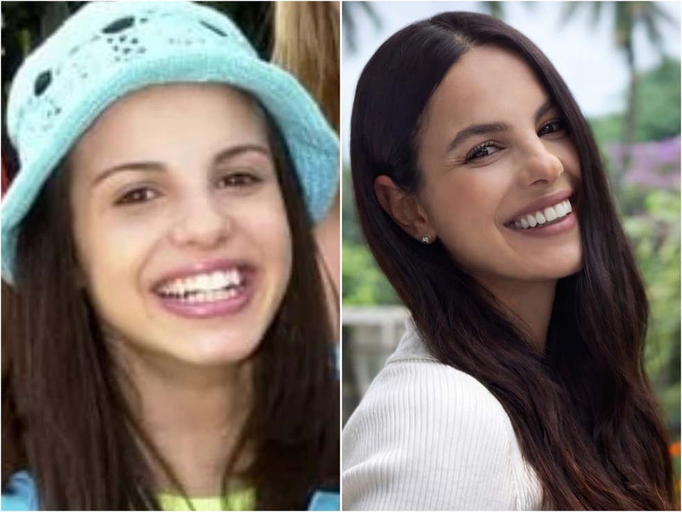 Sthefany Brito foi apresentadora do 'TV Globinho' entre 2002 e 2004 — Foto: Arquivo/Globo e Reprodução/Instagram