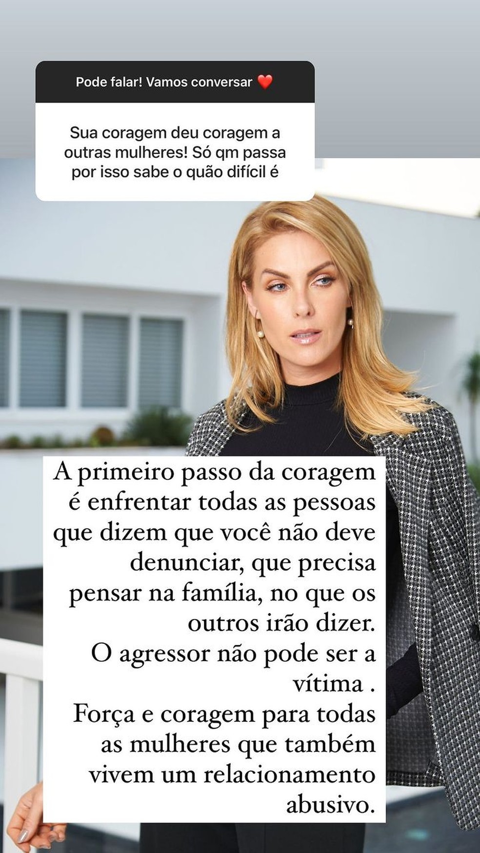 Ana Hickmann falou sobre coragem para denunciar marido abusivo &mdash; Foto: Reprodu&ccedil;&atilde;o/ Instagram