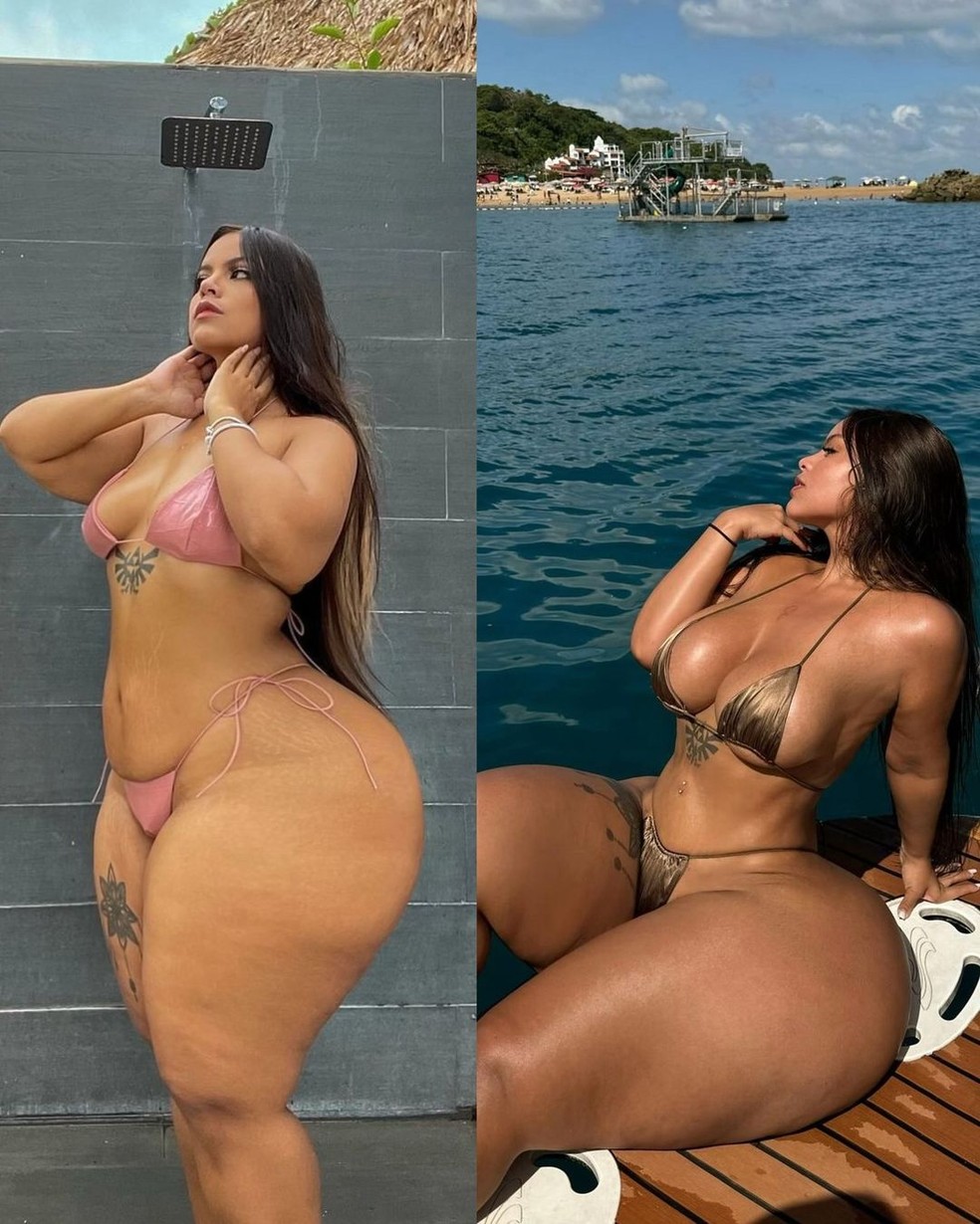 Gracie Bon posta antes e depois de emagrecer — Foto: Reprodução/Instagram