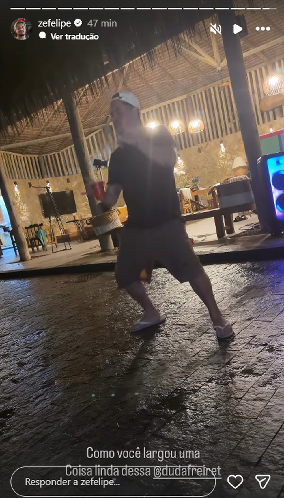 Zé Felipe provoca Duda Freire sobre término com melhor amigo do cantor — Foto: Reprodução/Instagram