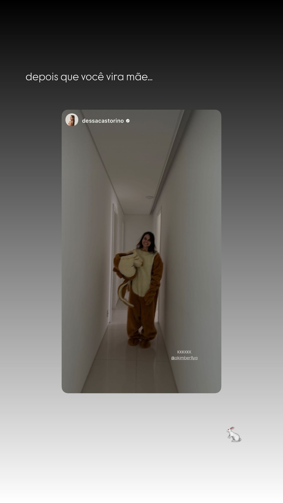 Amanda Kim se veste de coelho da Páscoa — Foto: Reprodução/ Instagram