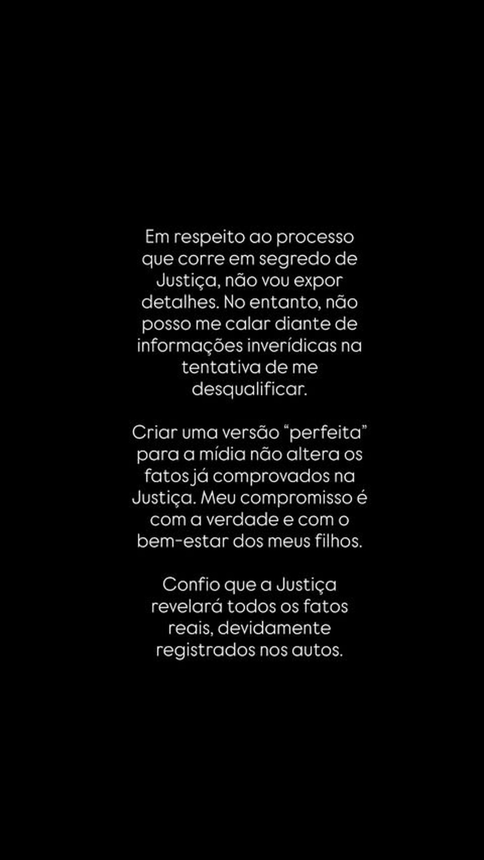 Tainá Castro se pronuncia nas redes sociais — Foto: Reprodução/Instagram