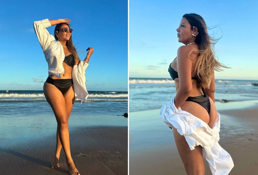 Mani Reggo posa de biquíni após emagrecer 16 kg e fazer cirurgia
