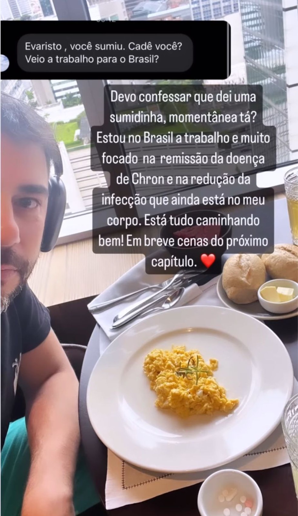 Evaristo explica sumio das redes sociais Foto ReproduoInstagram