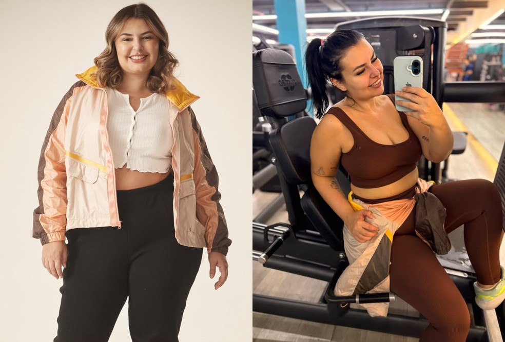 Gabi Sálvi antes e depois de eliminar 21 kg — Foto: Divulgação