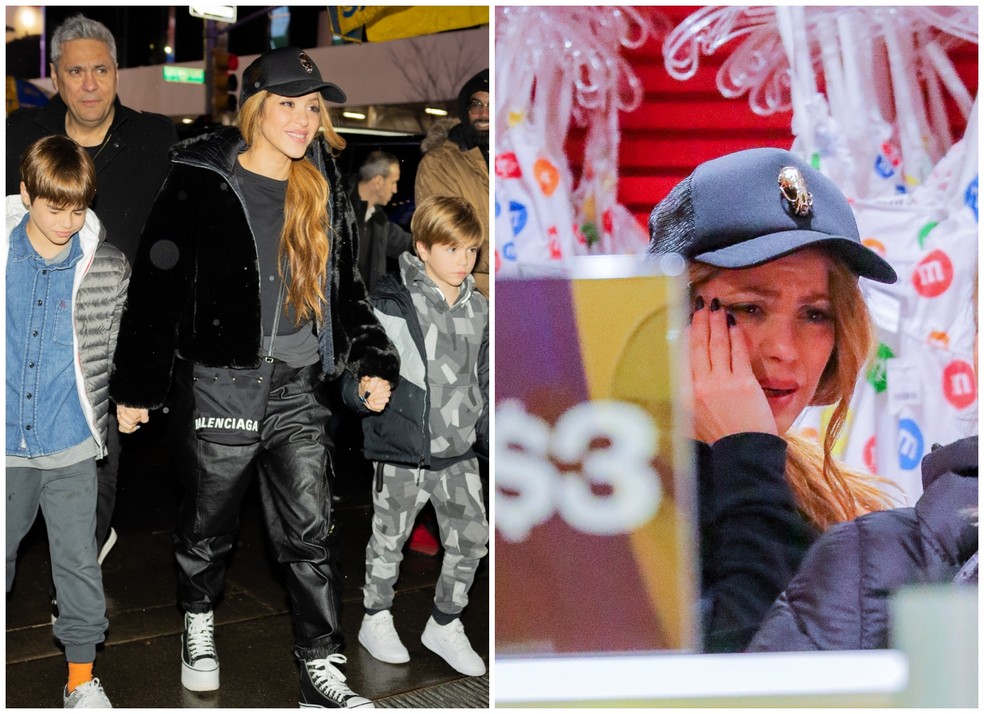 Shakira com os filhos em NY — Foto: The Grosby Group